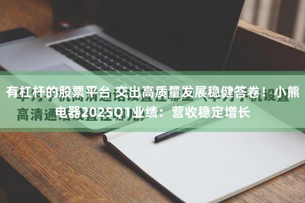 有杠杆的股票平台 交出高质量发展稳健答卷！小熊电器2025Q1业绩：营收稳定增长