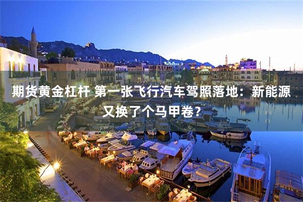 期货黄金杠杆 第一张飞行汽车驾照落地：新能源又换了个马甲卷？